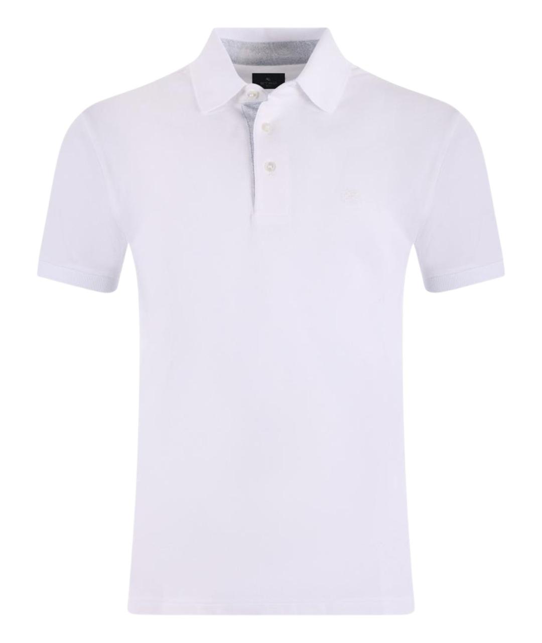 ETRO Белое хлопковое поло с коротким рукавом, фото 1