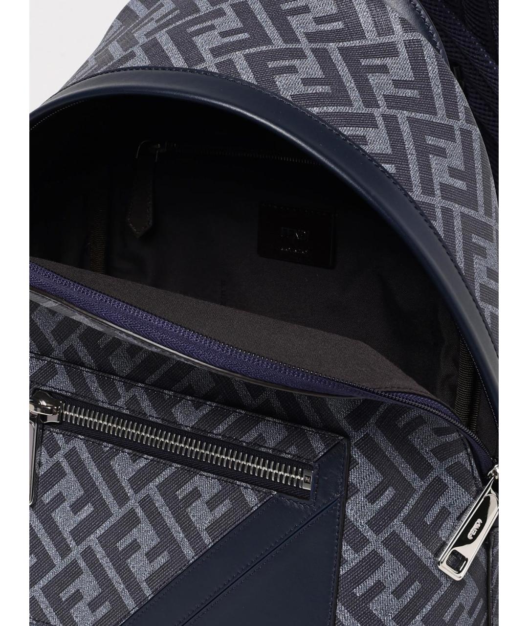 FENDI Синий деним рюкзак, фото 5