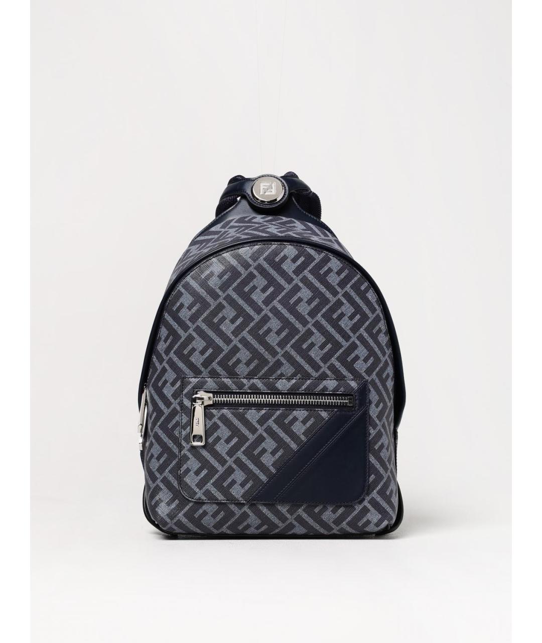 FENDI Синий деним рюкзак, фото 6