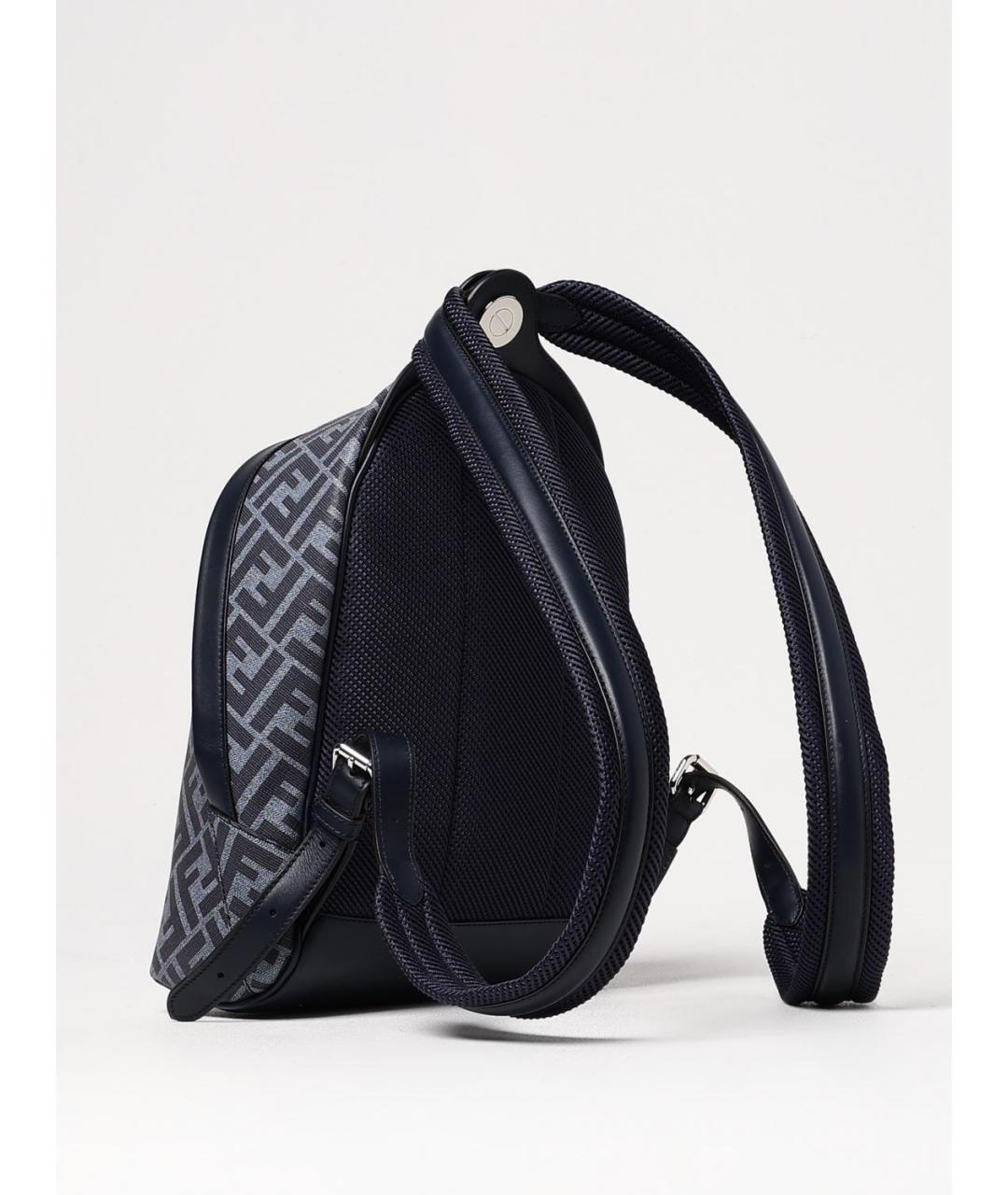 FENDI Синий деним рюкзак, фото 3