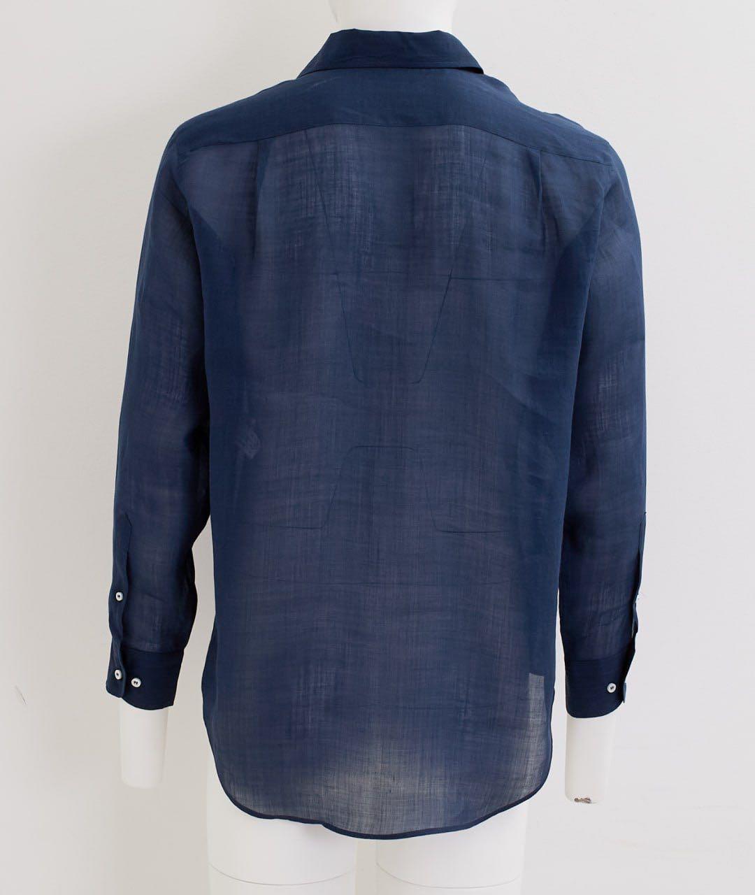 LORO PIANA Синяя льняная кэжуал рубашка, фото 2