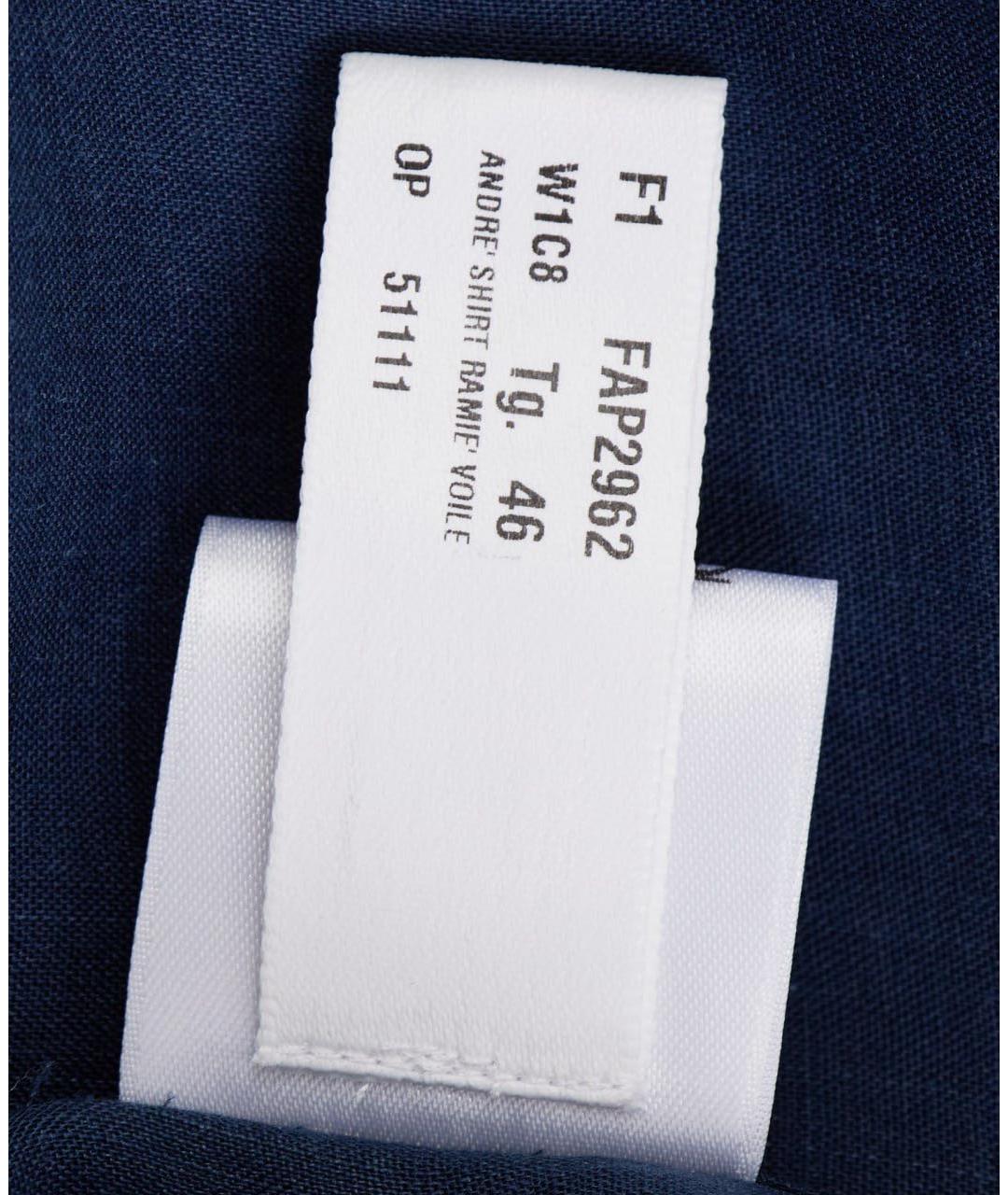 LORO PIANA Синяя льняная кэжуал рубашка, фото 3