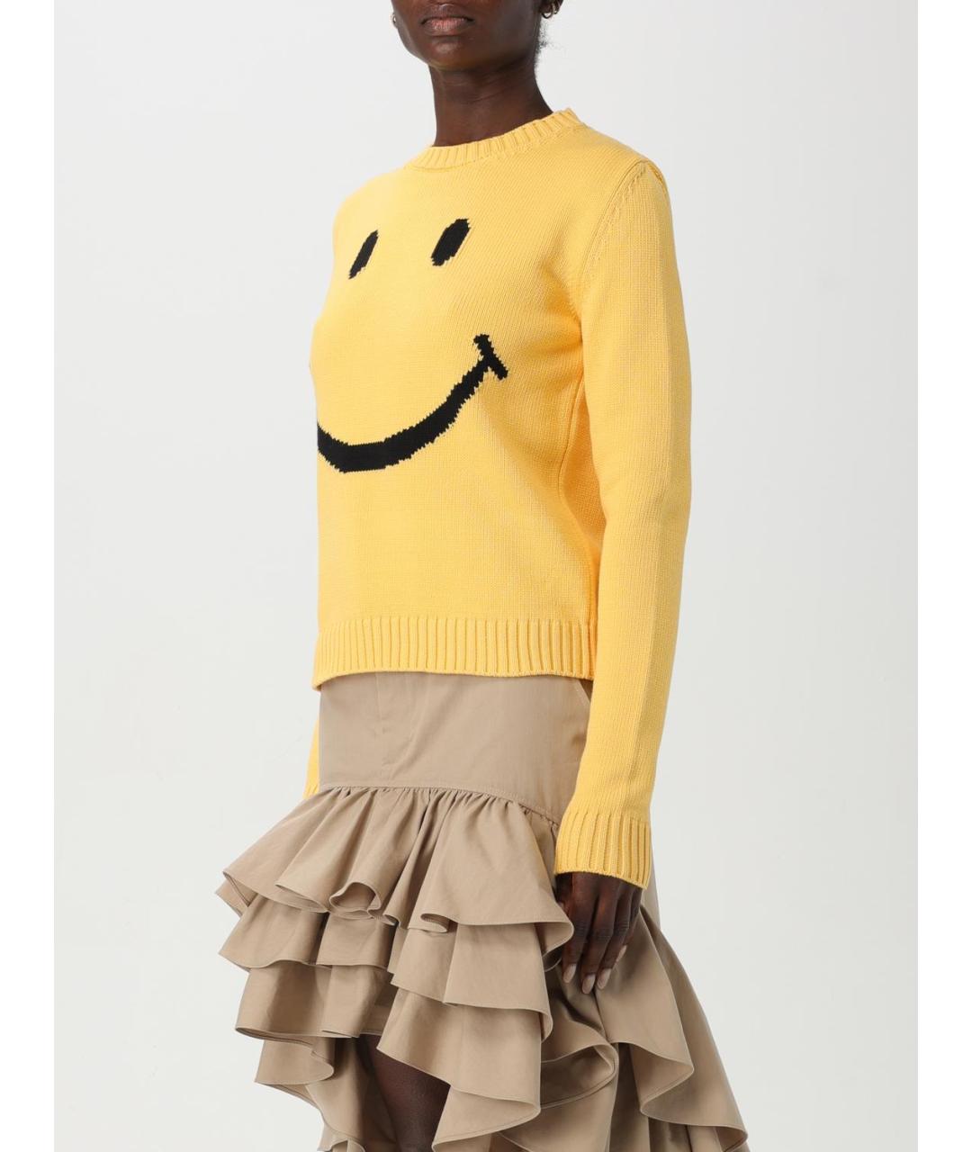 MOSCHINO Желтый хлопковый джемпер / свитер, фото 5