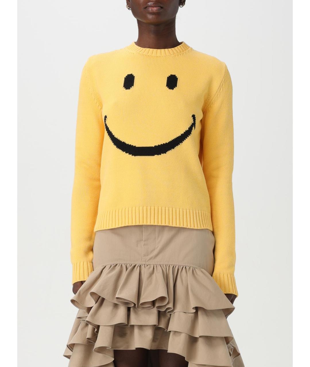 MOSCHINO Желтый хлопковый джемпер / свитер, фото 2