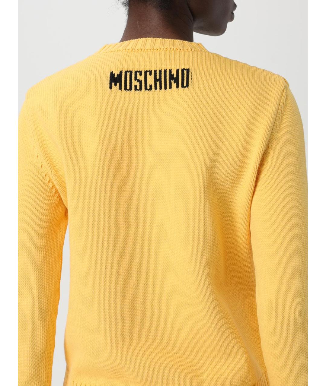 MOSCHINO Желтый хлопковый джемпер / свитер, фото 6