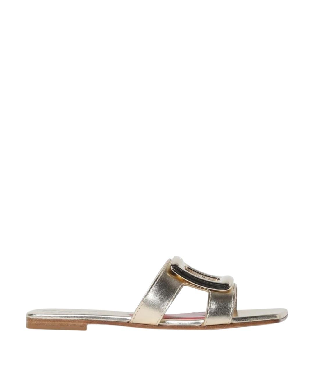 ROGER VIVIER Золотые кожаные сандалии, фото 1