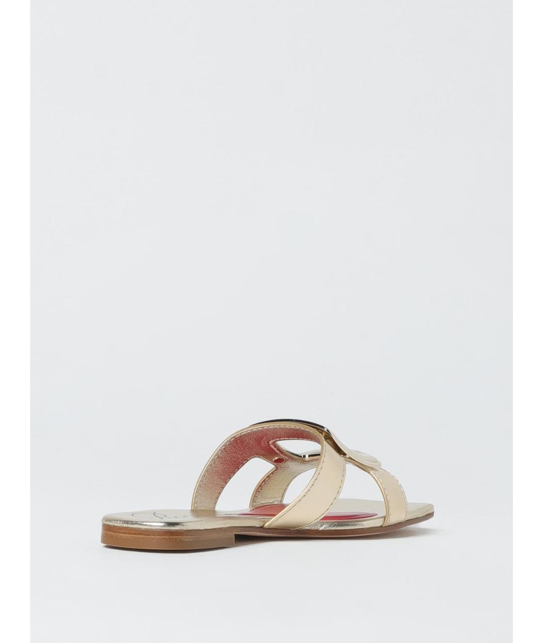 ROGER VIVIER Золотые кожаные сандалии, фото 3