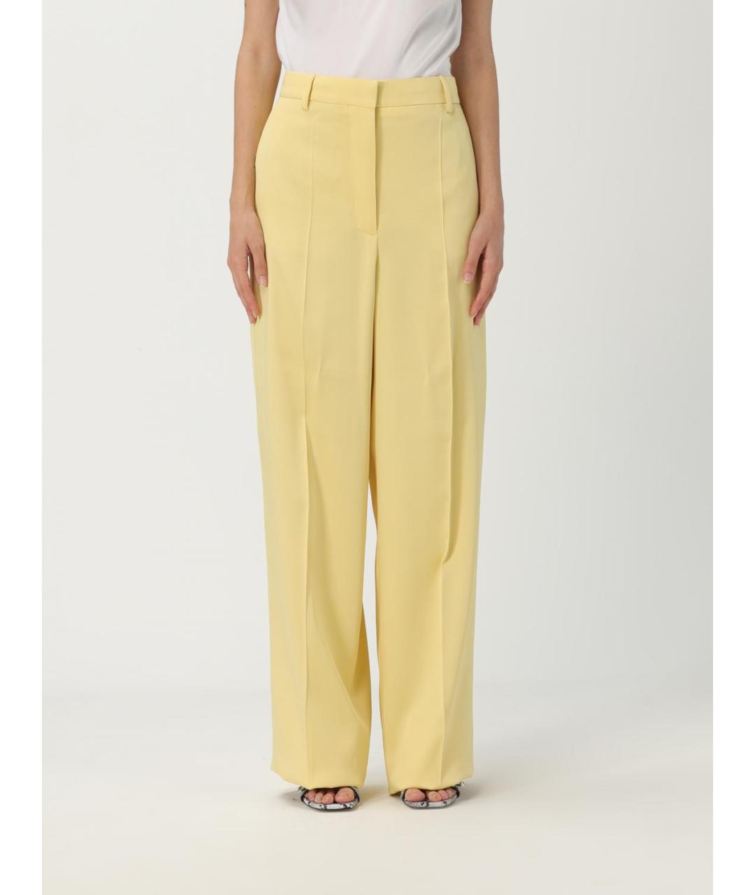 STELLA MCCARTNEY Желтые вискозные прямые брюки, фото 6