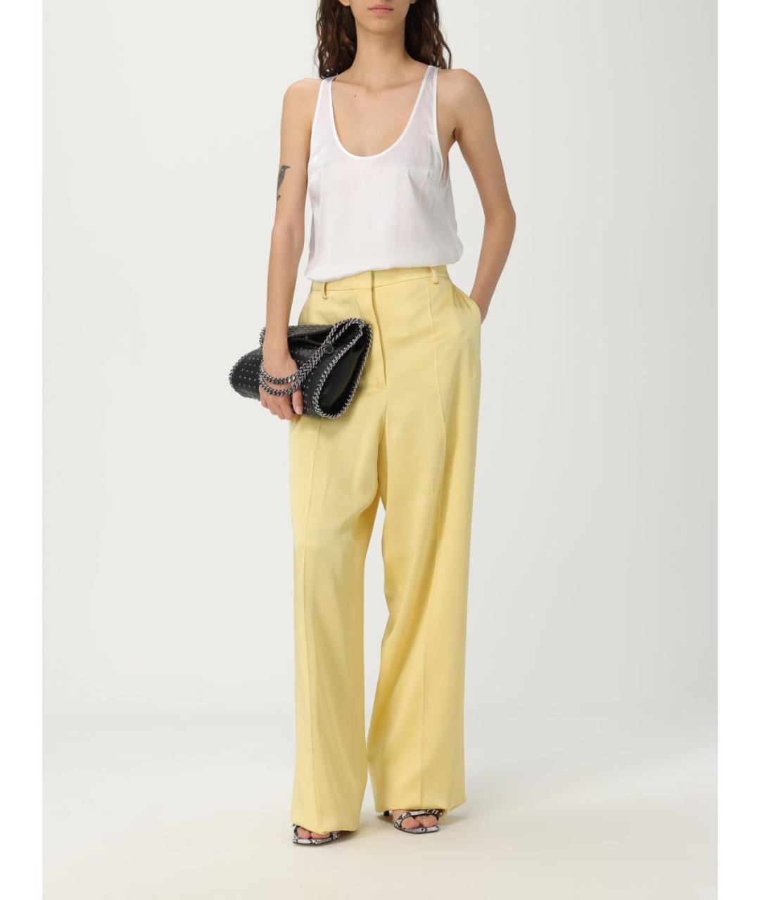 STELLA MCCARTNEY Желтые вискозные прямые брюки, фото 2