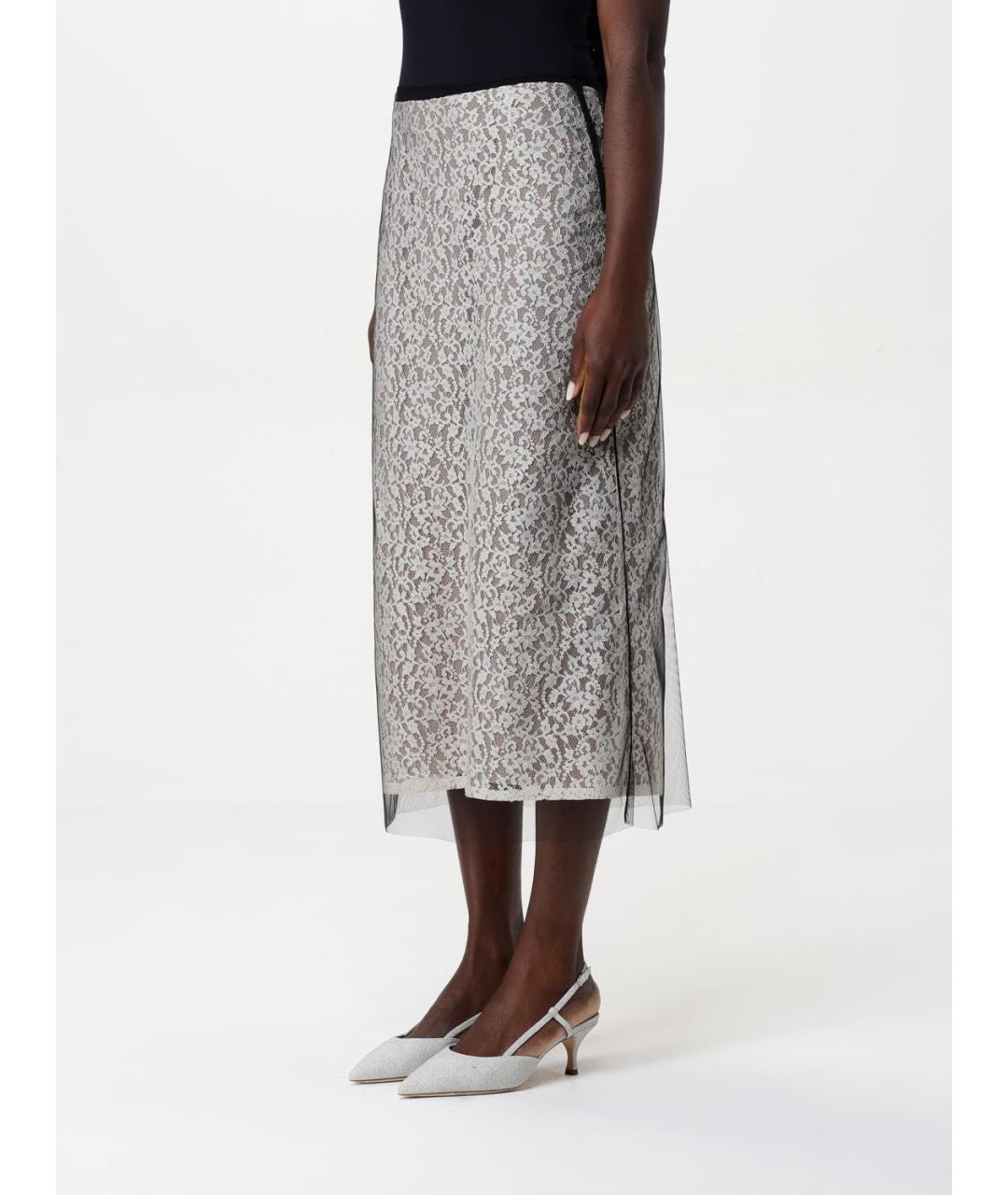 FENDI Белая полиамидовая юбка миди, фото 4