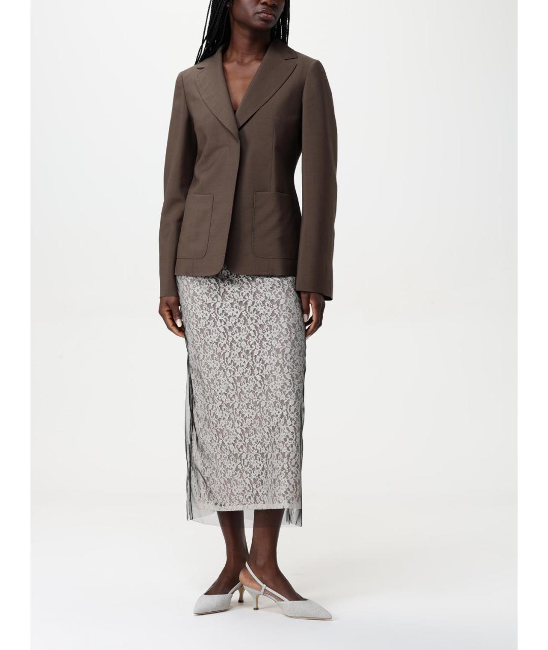 FENDI Белая полиамидовая юбка миди, фото 2