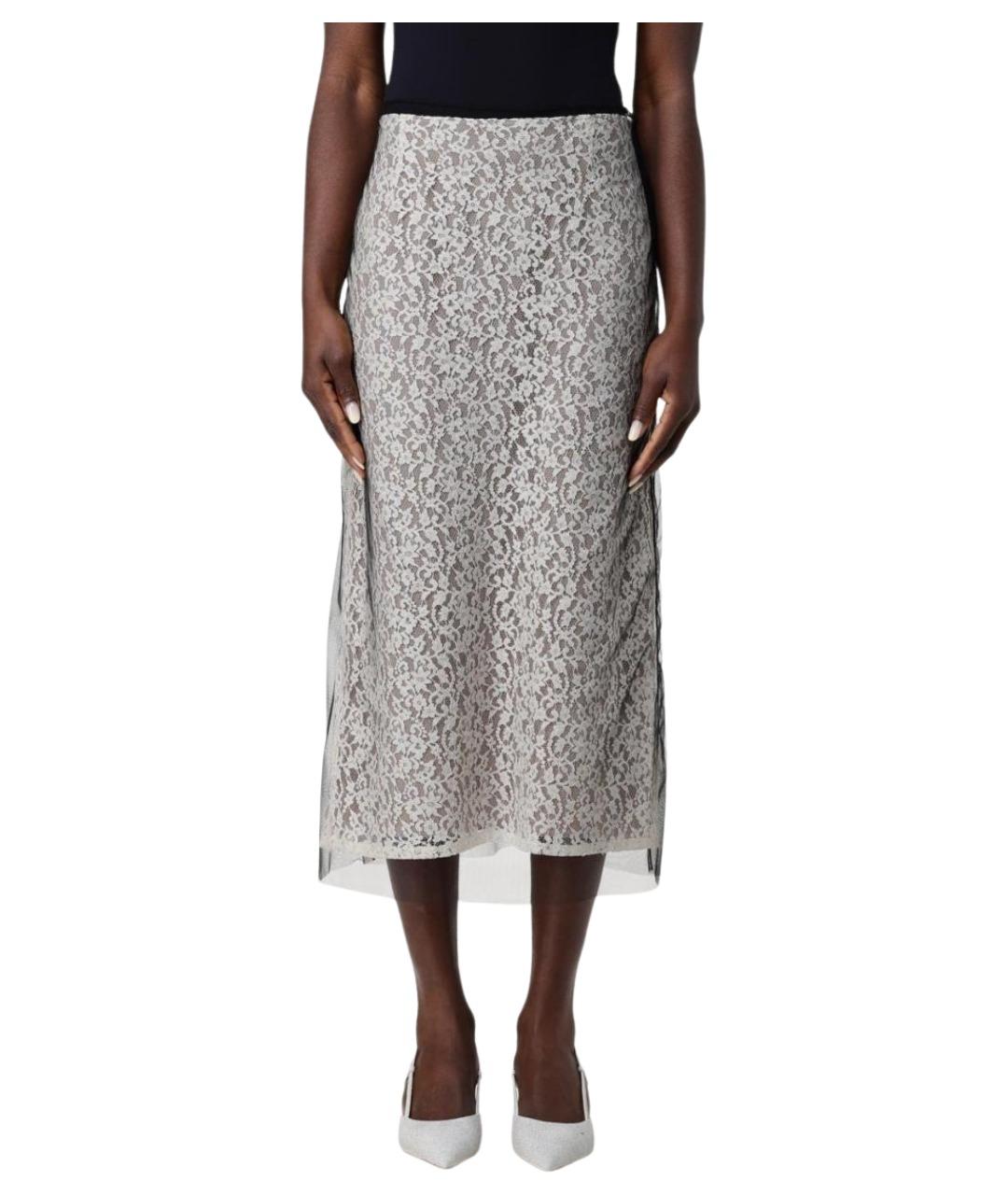 FENDI Белая полиамидовая юбка миди, фото 1