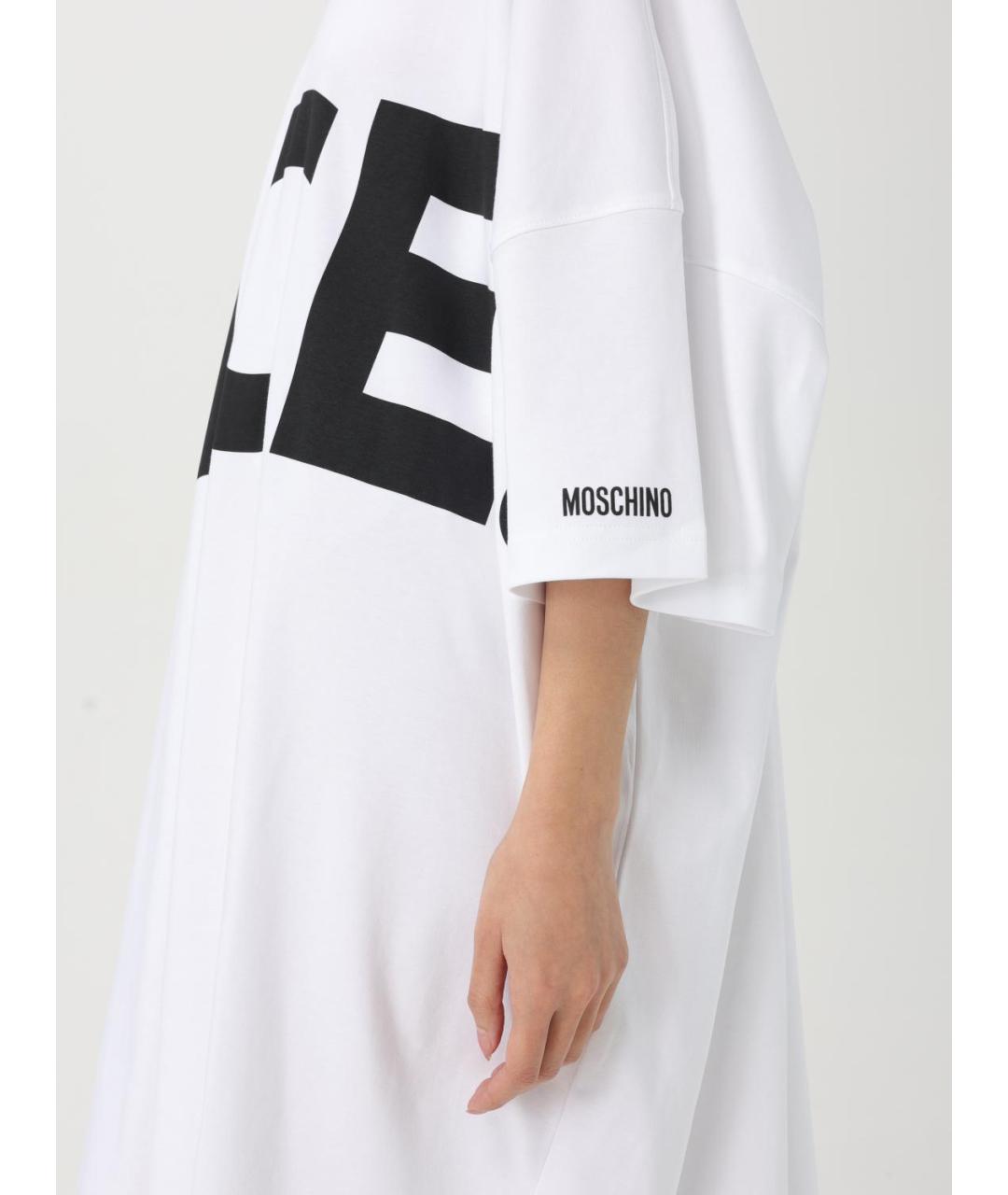 MOSCHINO Белое хлопковое повседневное платье, фото 5