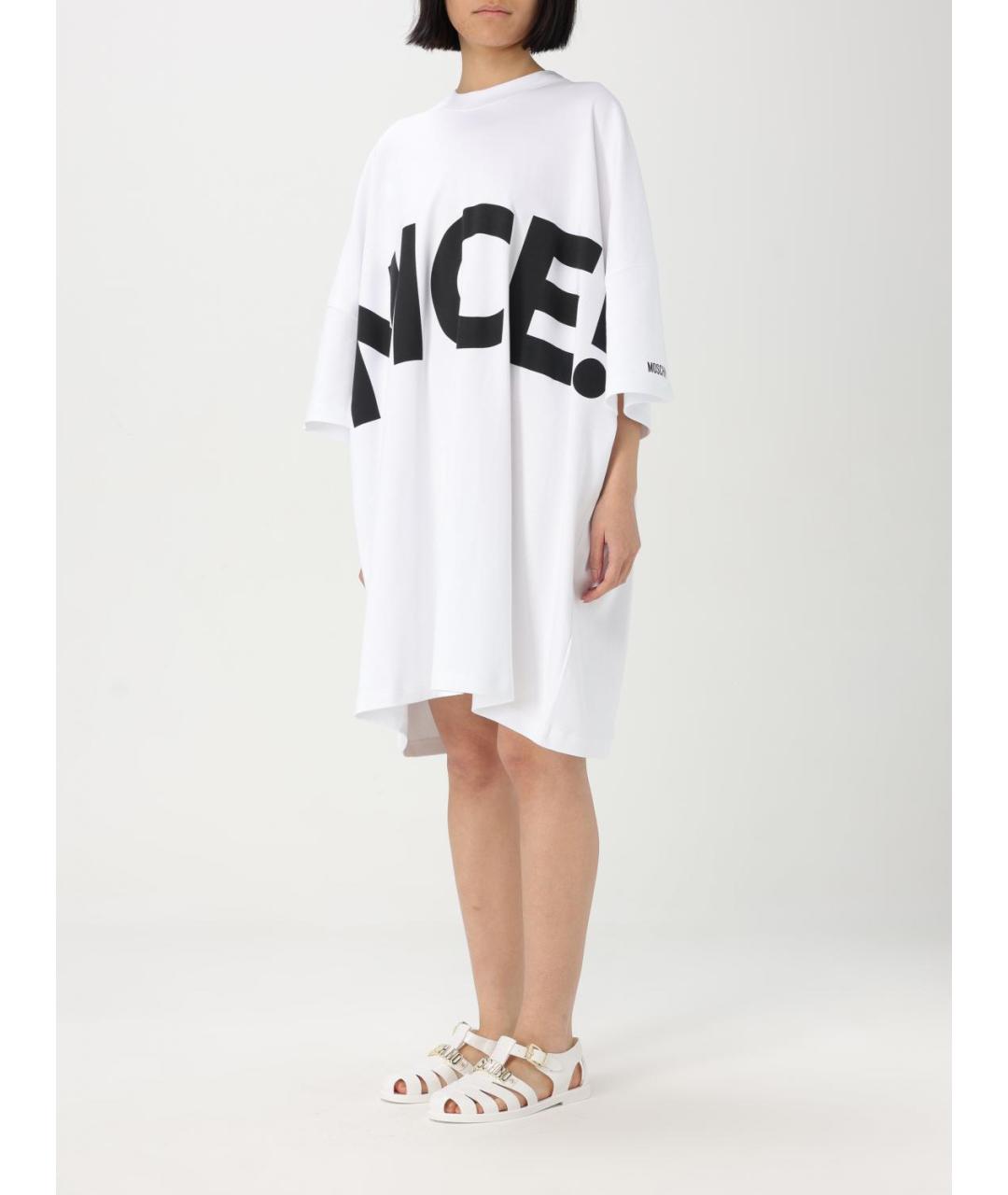 MOSCHINO Белое хлопковое повседневное платье, фото 4