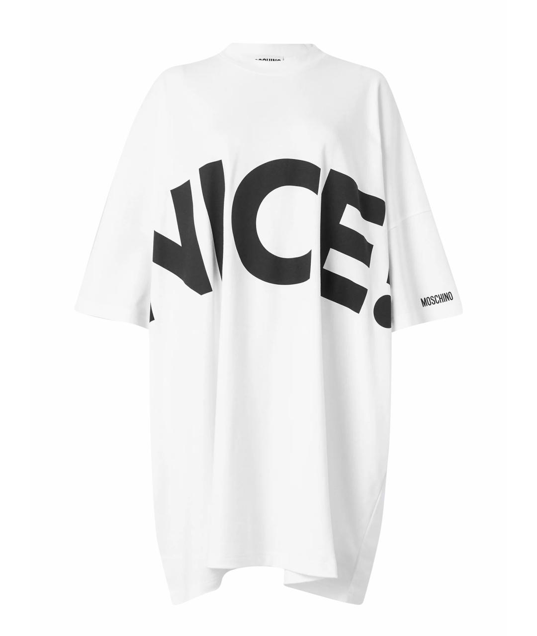 MOSCHINO Белое хлопковое повседневное платье, фото 1