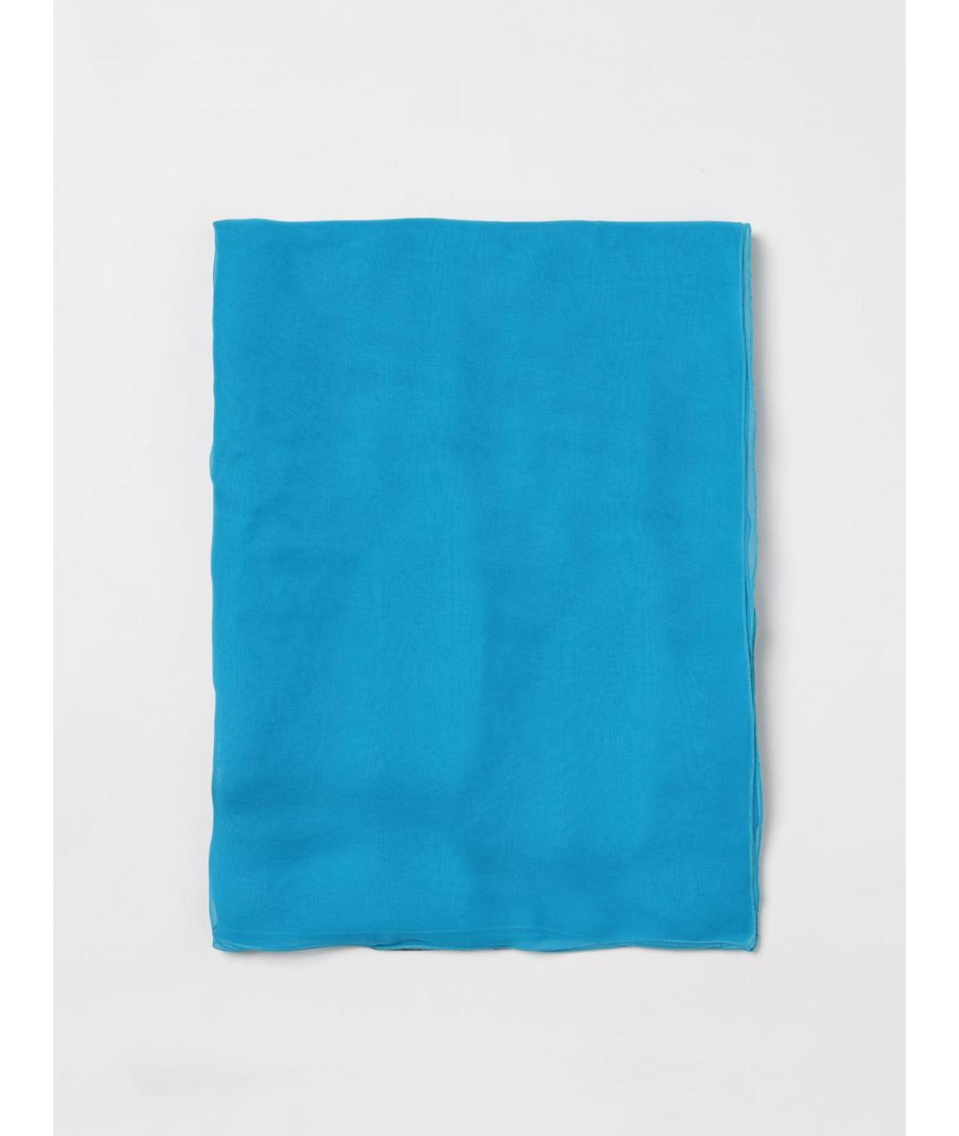 ALBERTA FERRETTI Голубой шелковый шарф, фото 4