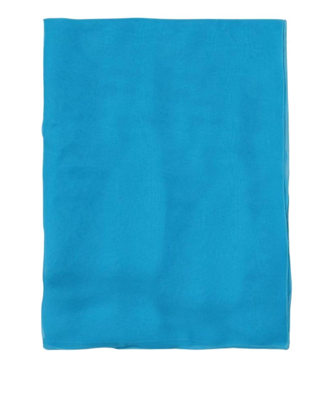 ALBERTA FERRETTI Голубой шелковый шарф, фото 1