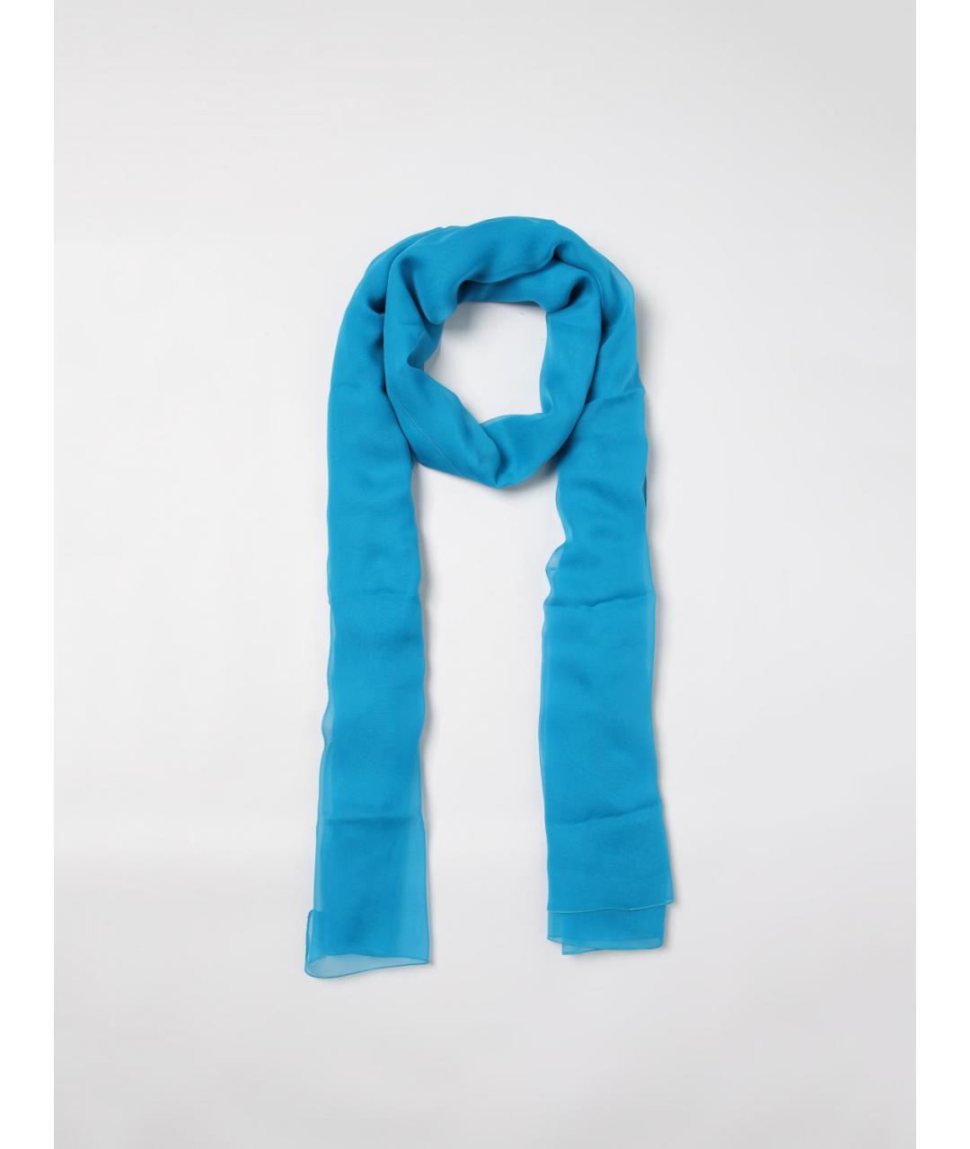 ALBERTA FERRETTI Голубой шелковый шарф, фото 2