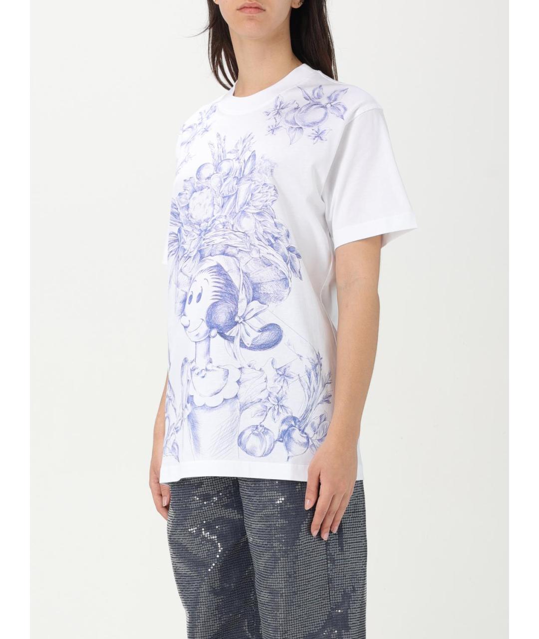 MOSCHINO Белая хлопковая футболка, фото 4