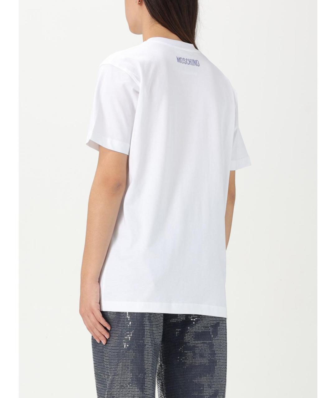 MOSCHINO Белая хлопковая футболка, фото 3