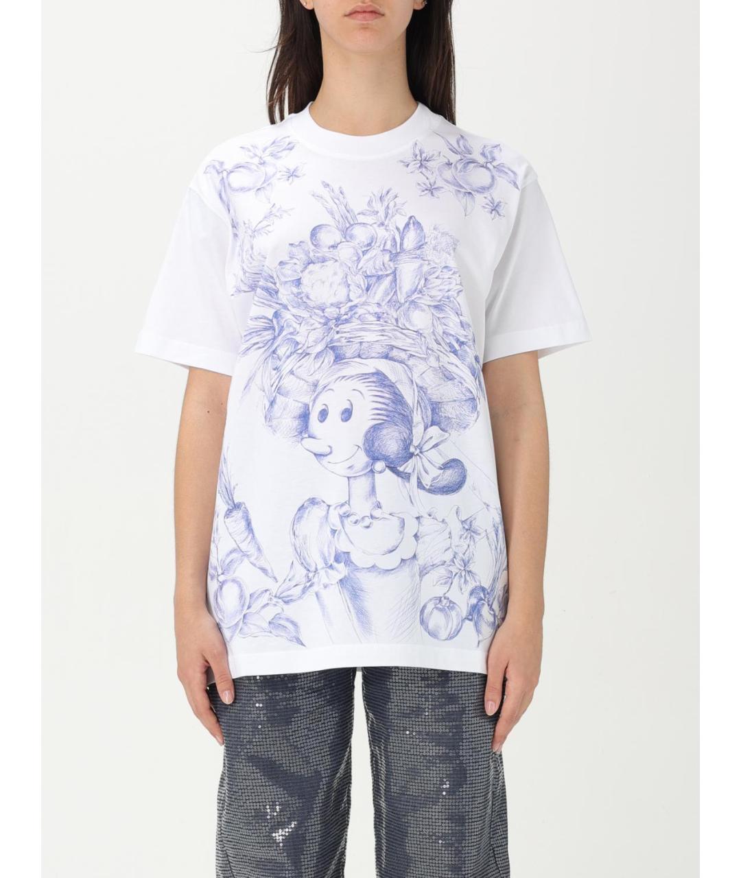 MOSCHINO Белая хлопковая футболка, фото 2