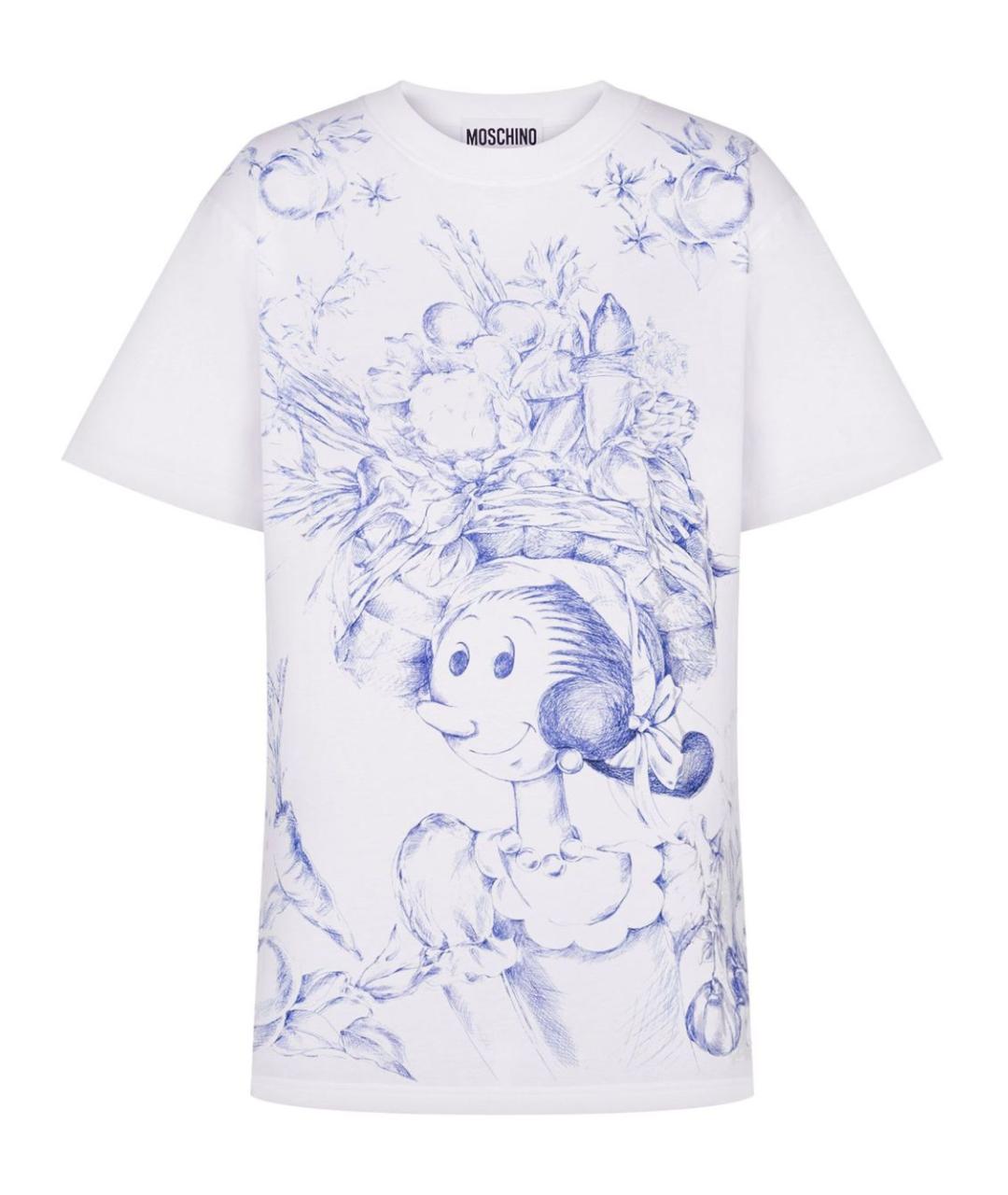 MOSCHINO Белая хлопковая футболка, фото 1