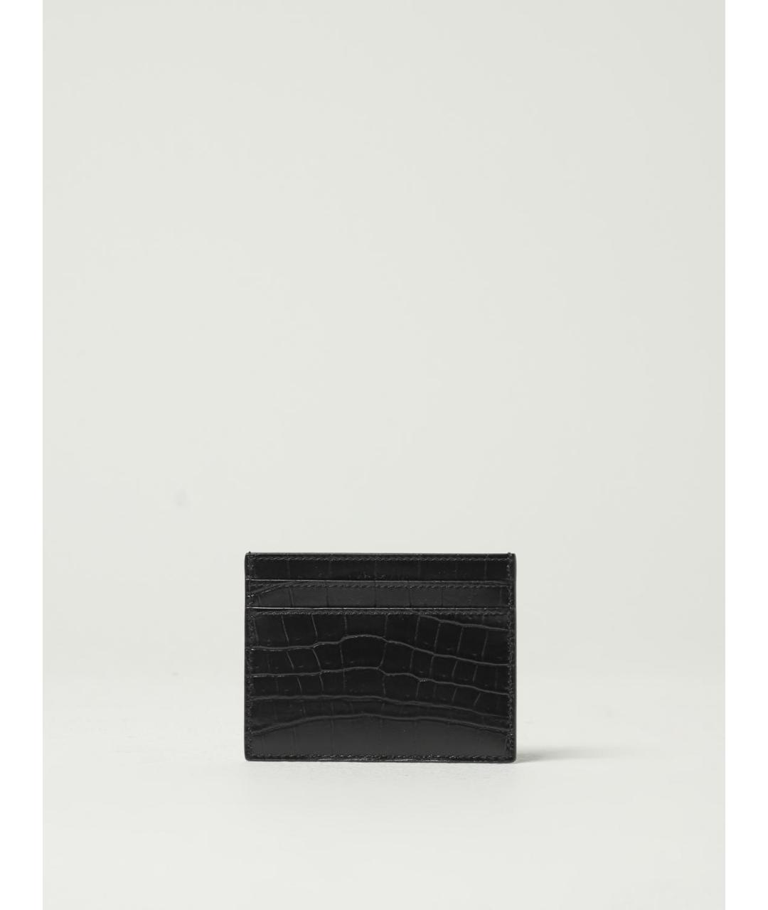 SAINT LAURENT Черный кожаный кардхолдер, фото 2
