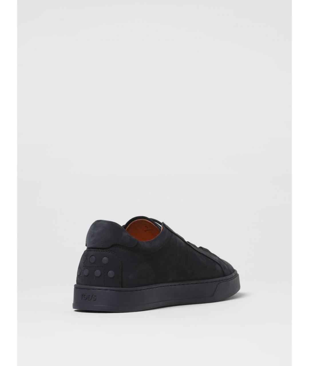 TOD'S Синие кожаные низкие кроссовки / кеды, фото 3