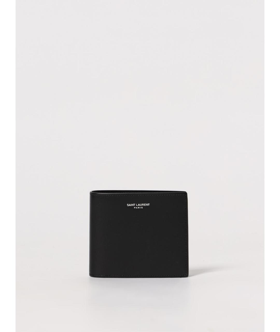 SAINT LAURENT Черный кожаный кошелек, фото 4