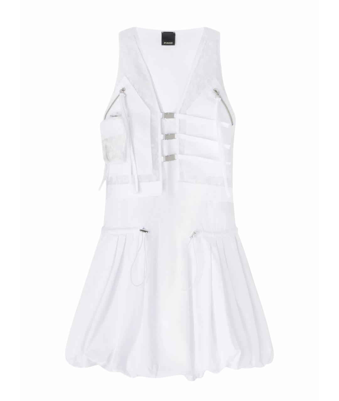 PINKO Белое полиэстеровое повседневное платье, фото 1