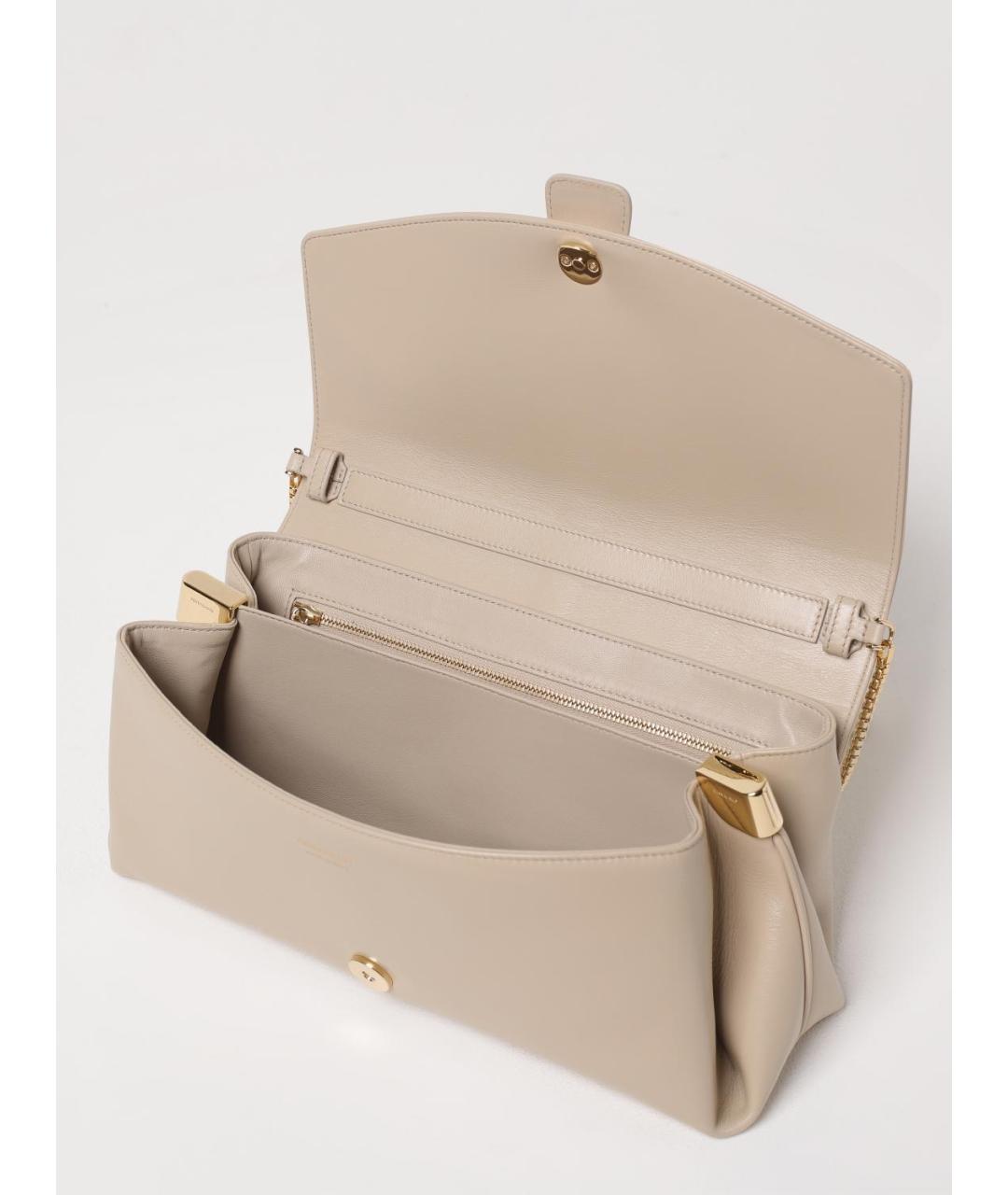 FERRAGAMO Бежевая кожаная сумка через плечо, фото 5