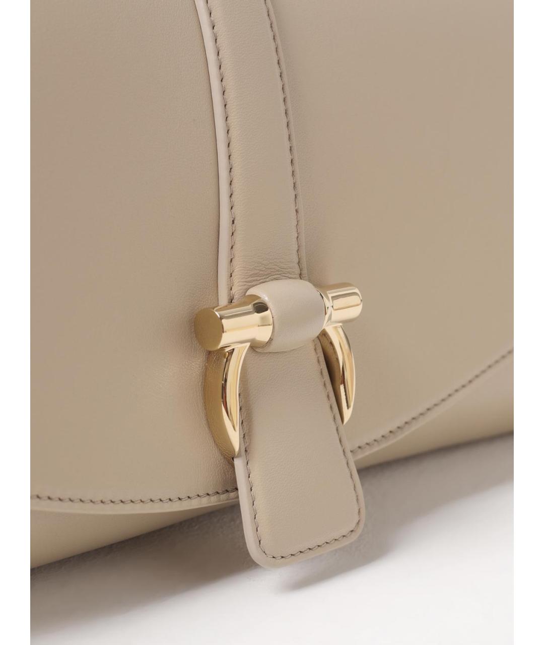 FERRAGAMO Бежевая кожаная сумка через плечо, фото 4