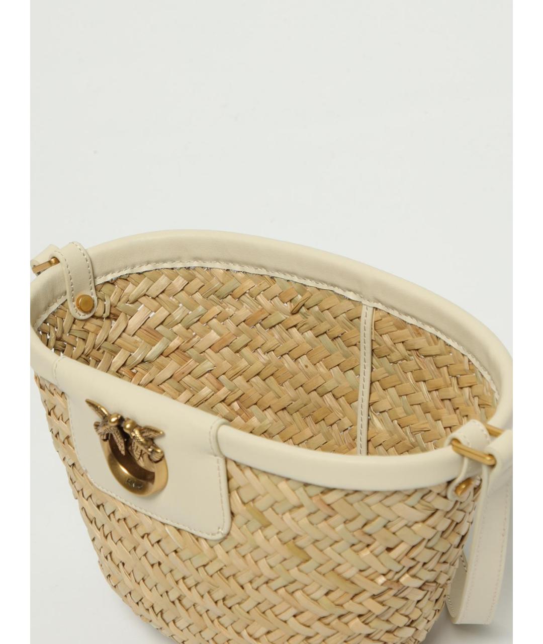 PINKO Бежевая пелетеная сумка через плечо, фото 3