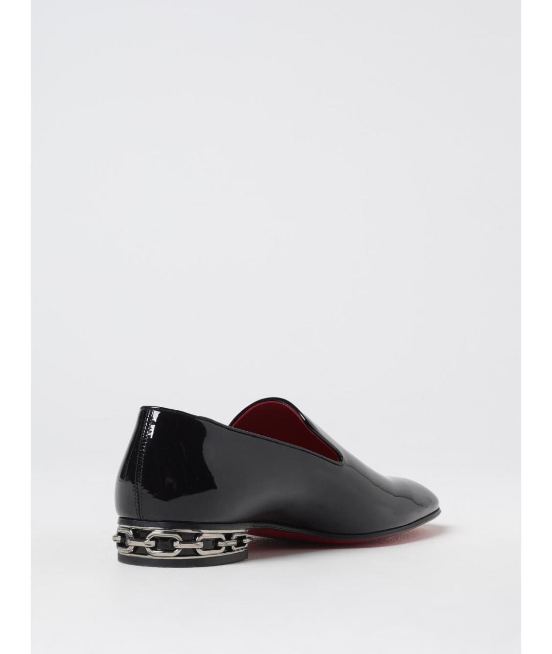 CHRISTIAN LOUBOUTIN Черные лоферы из лакированной кожи, фото 3