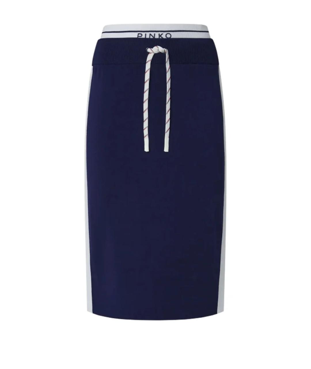 PINKO Синяя вискозная юбка миди, фото 1