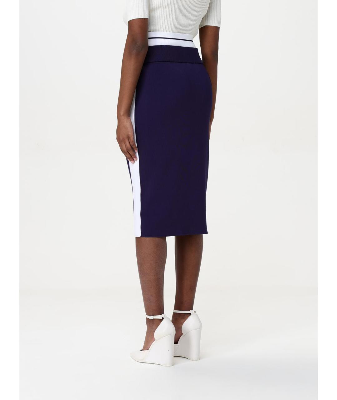 PINKO Синяя вискозная юбка миди, фото 3