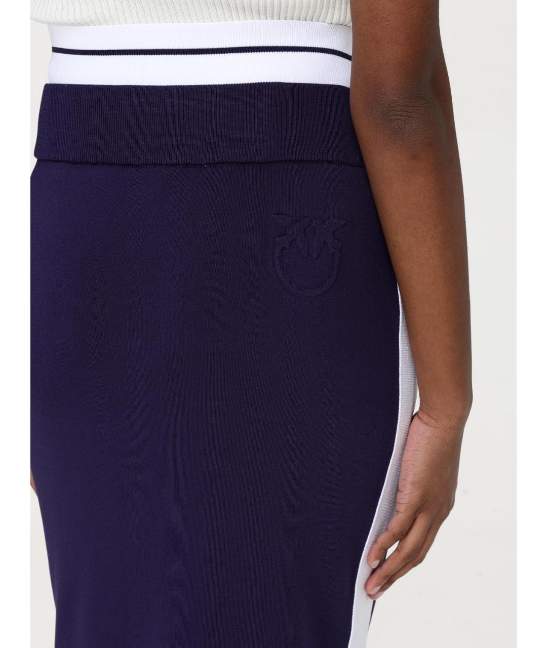 PINKO Синяя вискозная юбка миди, фото 4