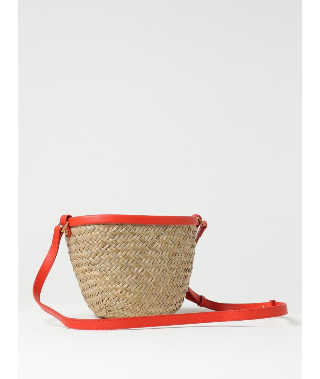 PINKO Бежевая пелетеная пляжная сумка, фото 2