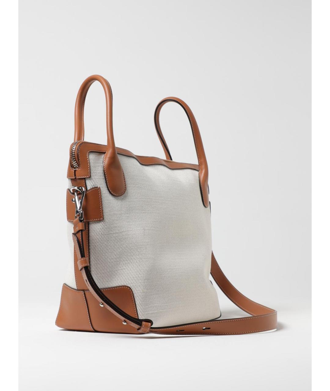 TOD'S Белая тканевая сумка тоут, фото 2