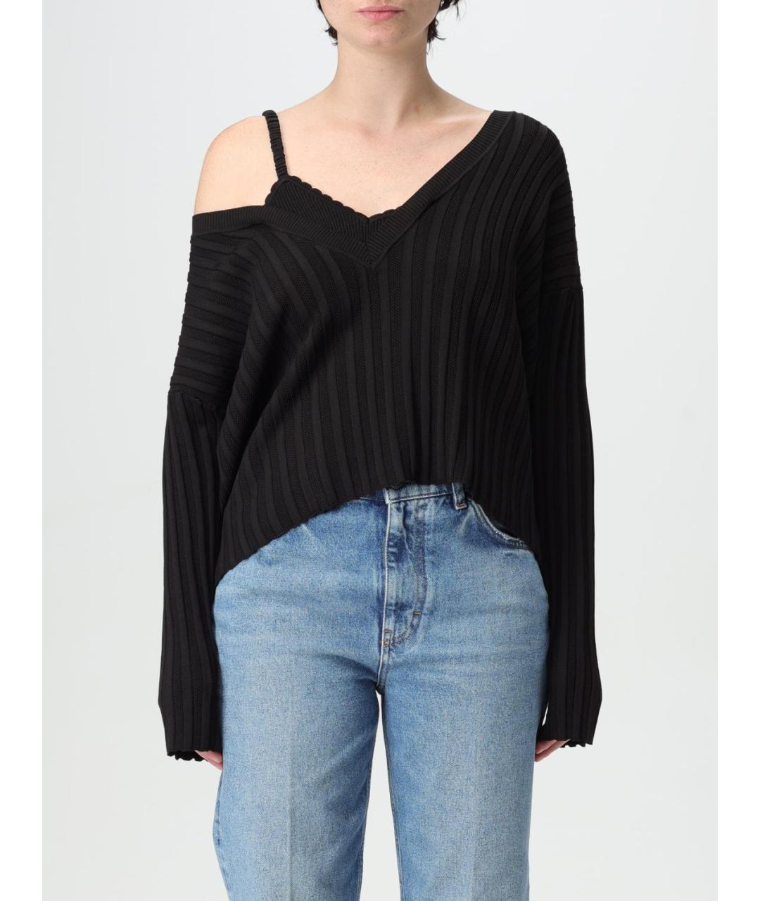 MOSCHINO JEANS Черный вискозный джемпер / свитер, фото 4