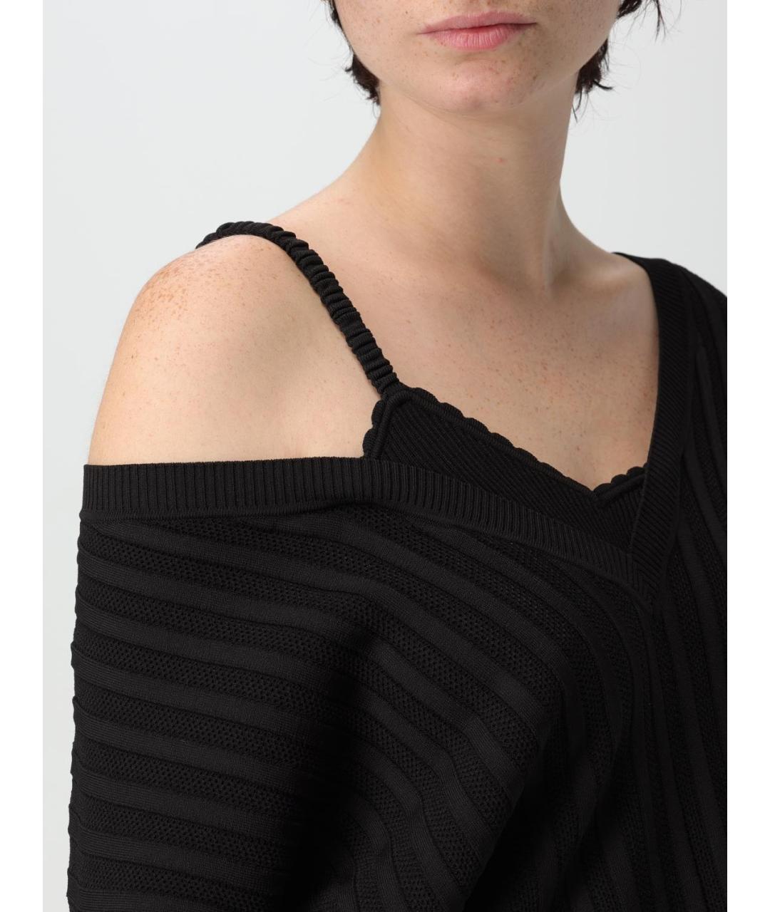 MOSCHINO JEANS Черный вискозный джемпер / свитер, фото 3