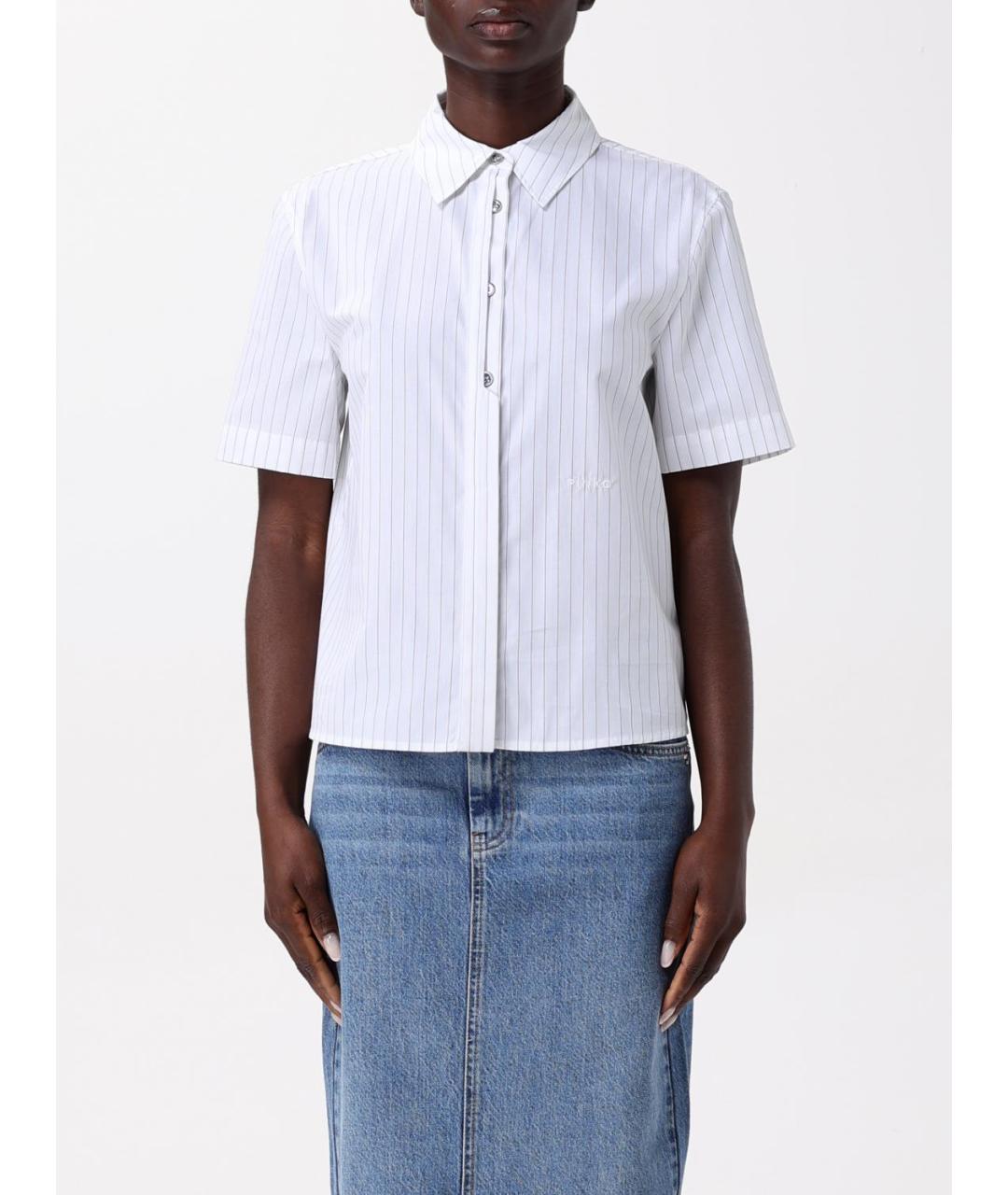 PINKO Белая хлопковая рубашка, фото 2