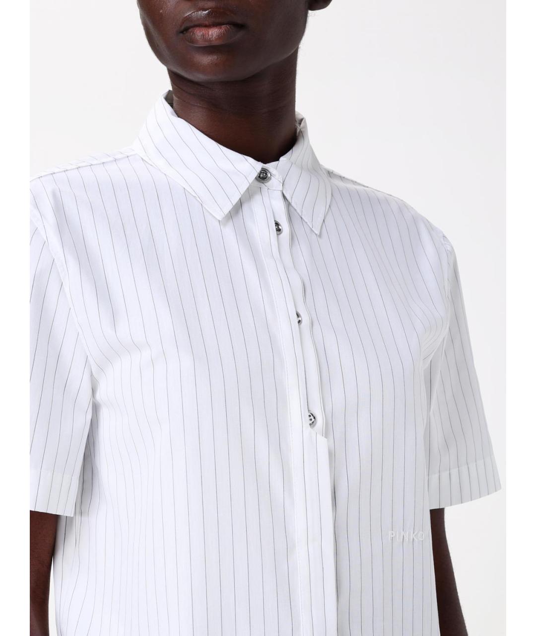 PINKO Белая хлопковая рубашка, фото 4