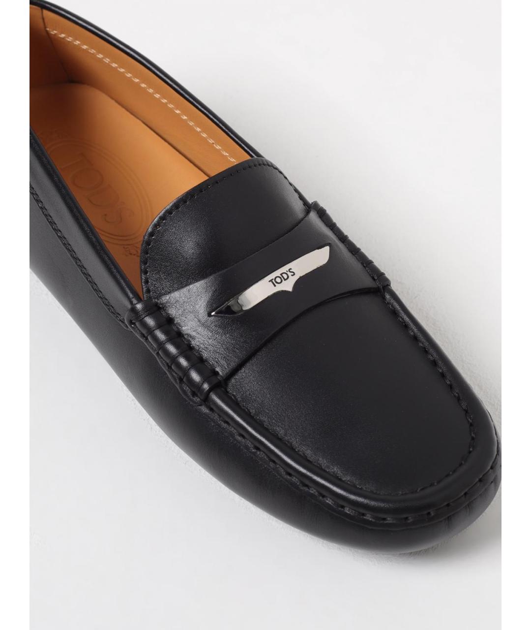 TOD'S Черные кожаные мокасины, фото 4