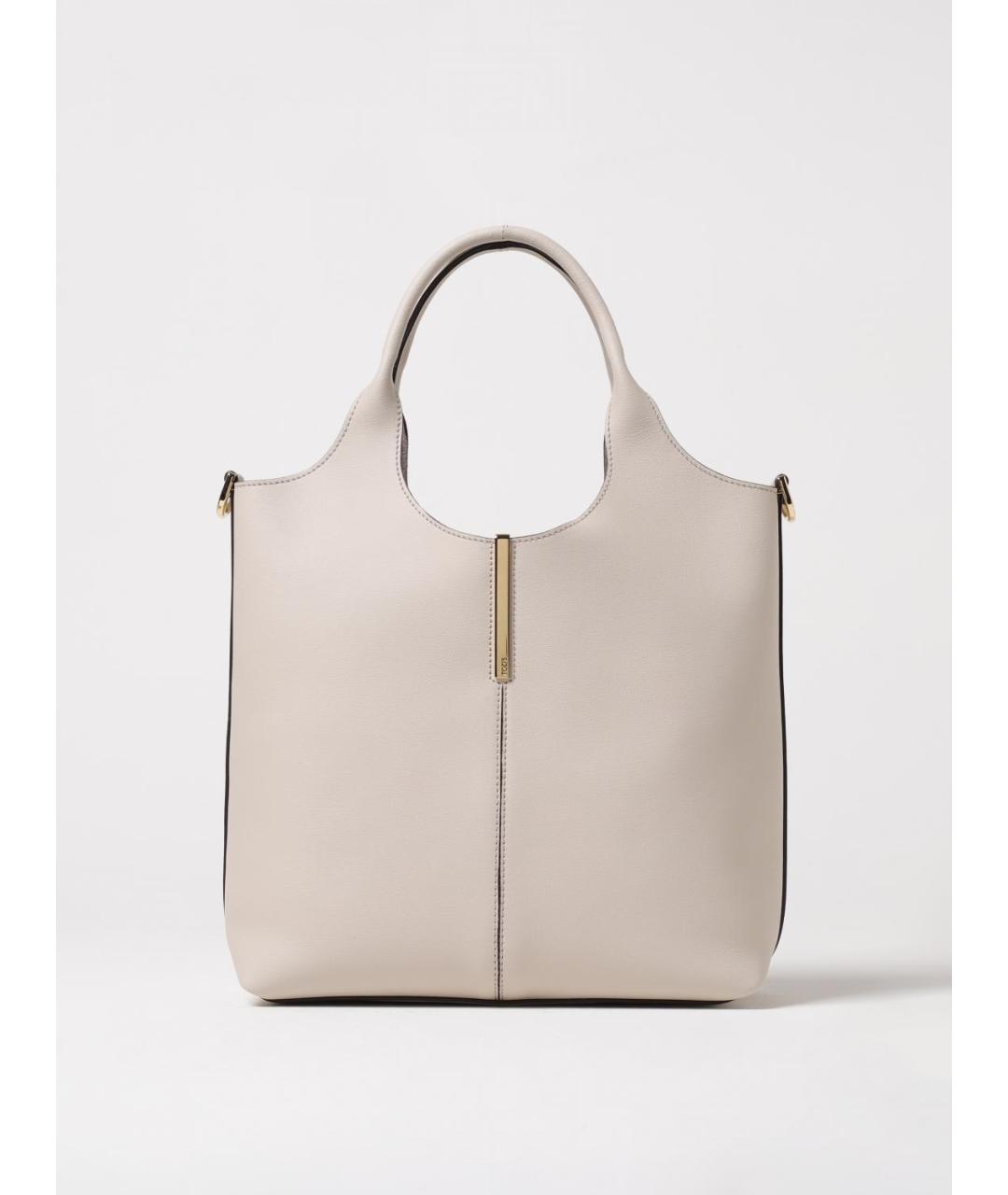 TOD'S Белая кожаная сумка тоут, фото 6