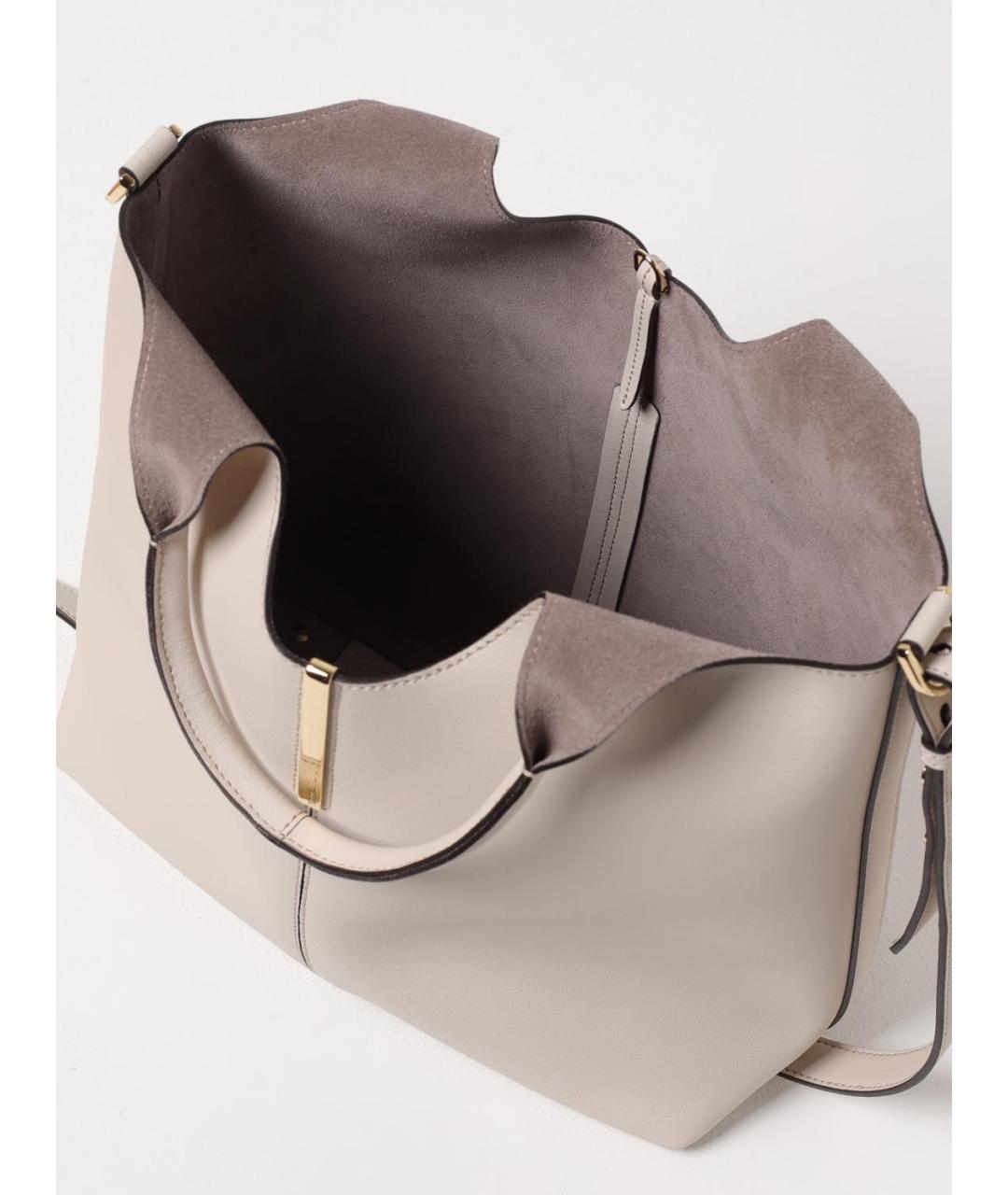 TOD'S Белая кожаная сумка тоут, фото 5