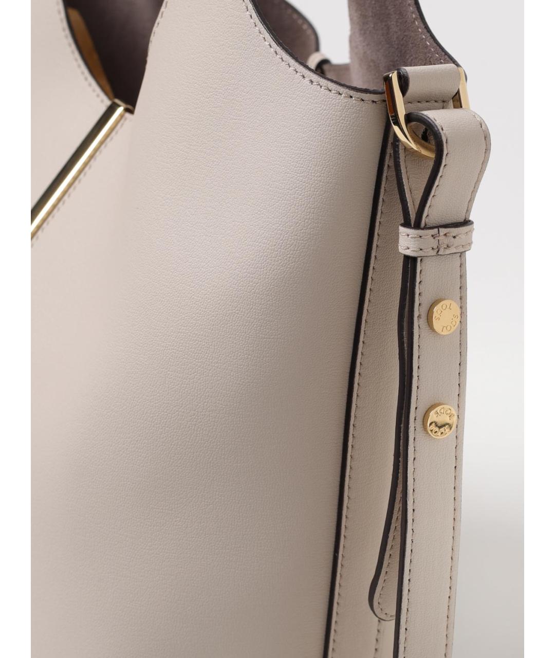 TOD'S Белая кожаная сумка тоут, фото 4