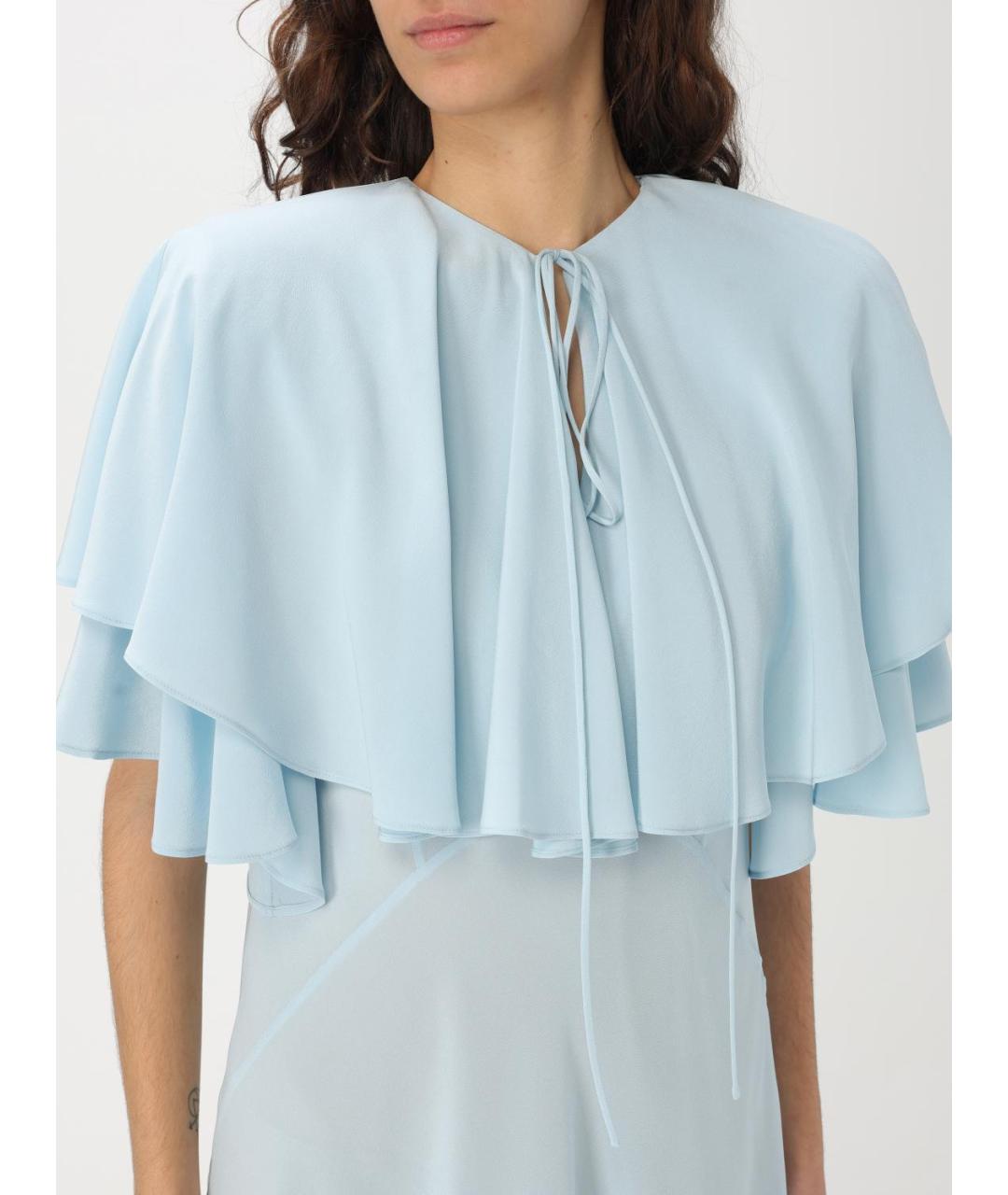 STELLA MCCARTNEY Голубое шелковое коктейльное платье, фото 4