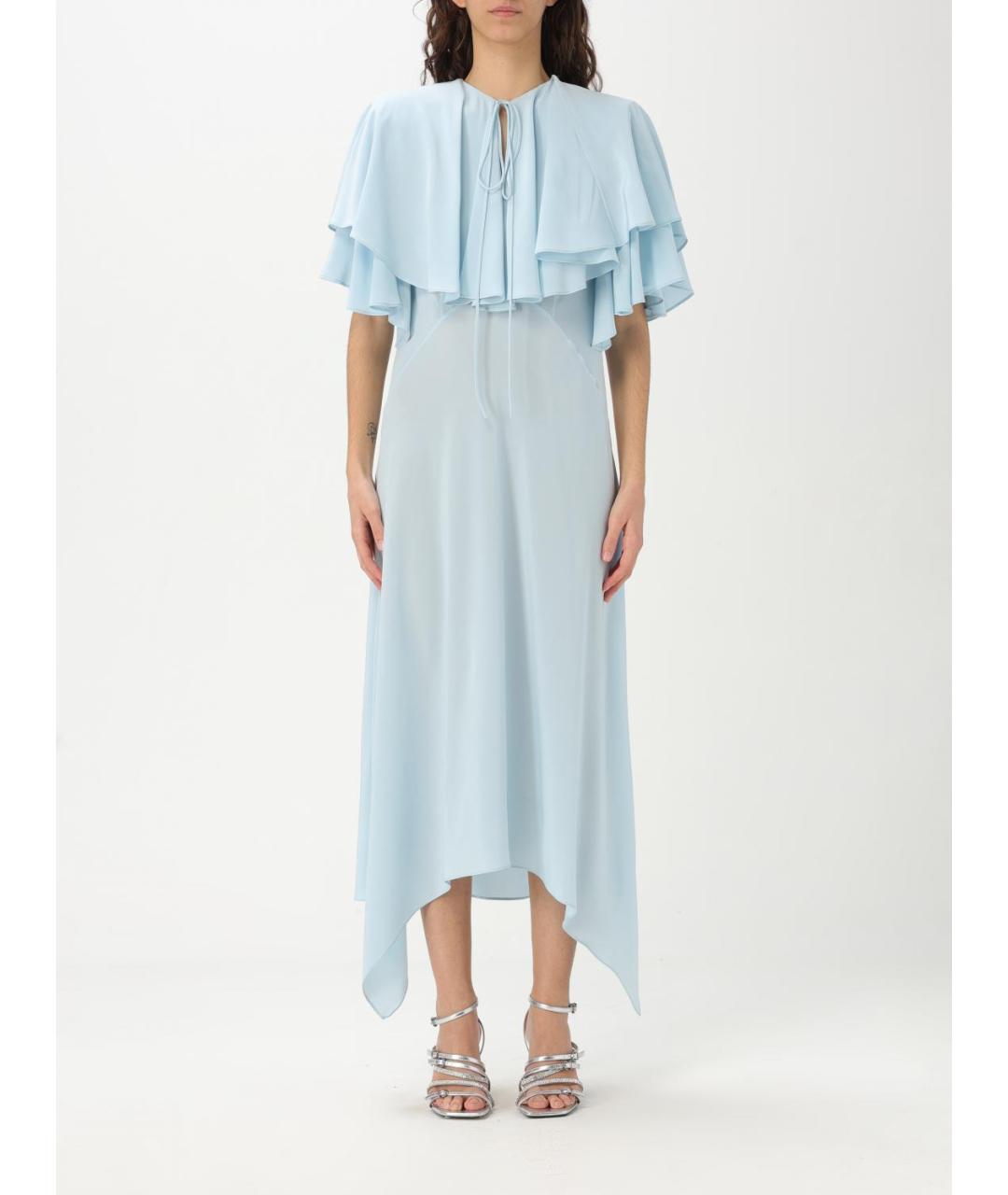 STELLA MCCARTNEY Голубое шелковое коктейльное платье, фото 5