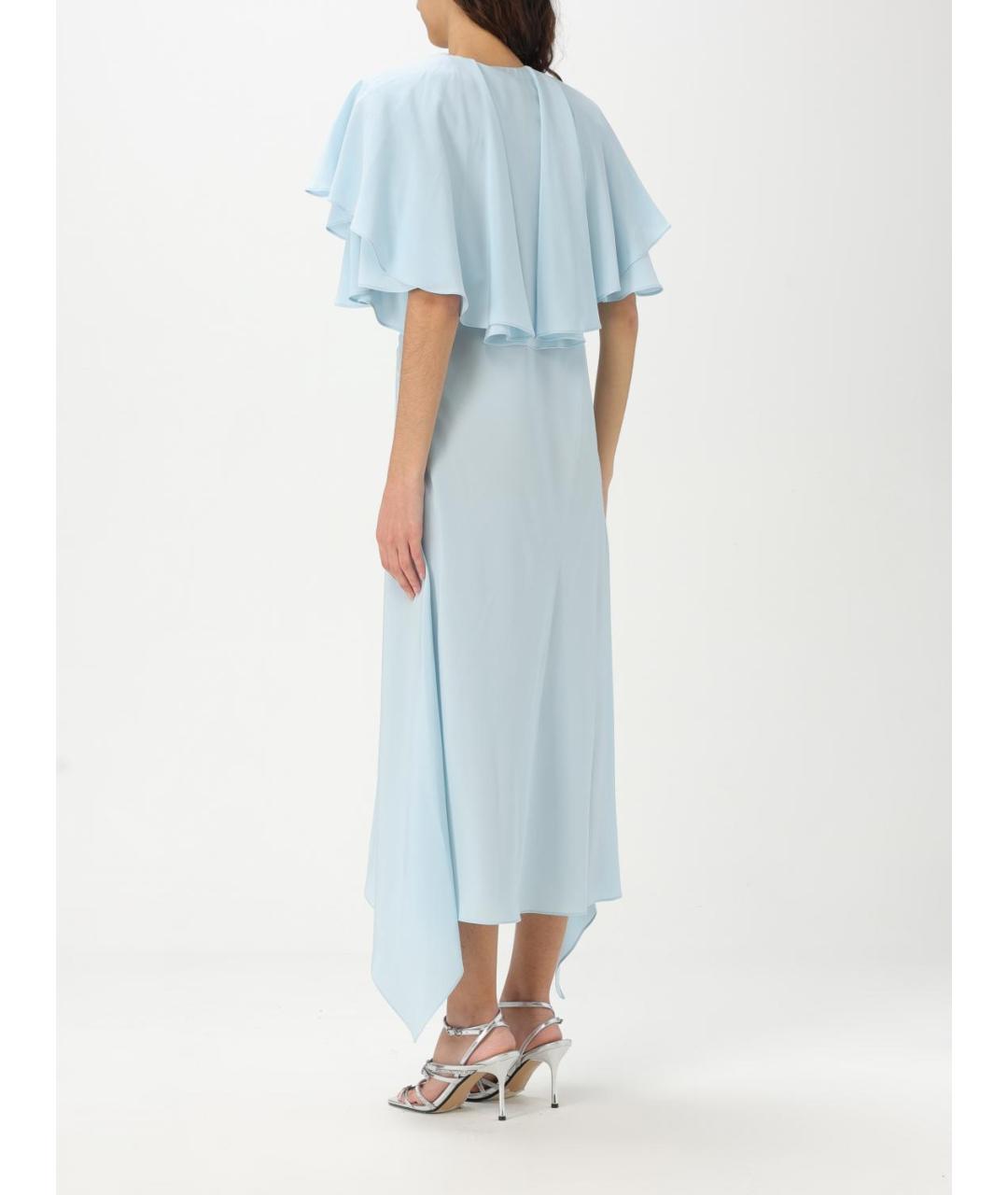 STELLA MCCARTNEY Голубое шелковое коктейльное платье, фото 2